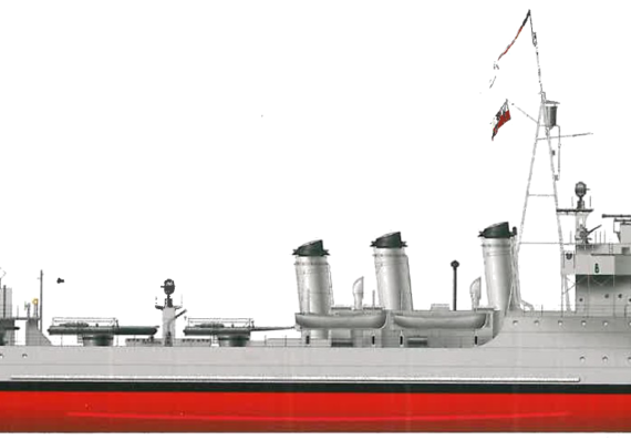 ORP Wicher [Destroyer] (1939) - drawings, dimensions, pictures